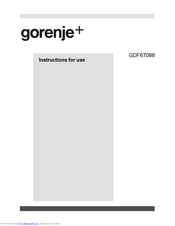 Gorenje GDF67088 Instructions For Use Manual