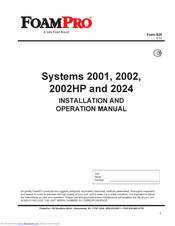FoamPRO 2024 Series Installation And Operation Manual