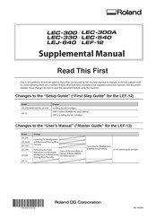 Roland LEC-12 Supplemental Manual