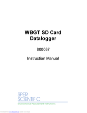 Sper scientific 800037 Instruction Manual