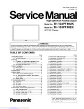 Panasonic TH-103PF10EK Service Manual