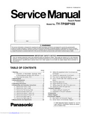 Panasonic TY-TP42P10S - Touch-screen - Wired Service Manual