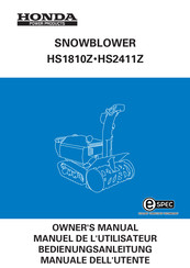 Honda HS1810Z Owner's Manual