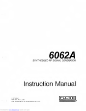 Fluke 6062A Instruction Manual