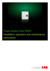 ABB PQFS Installation, Operation And Maintenance Instructions