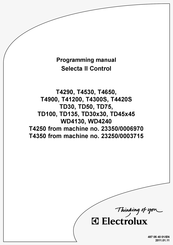 Electrolux TD45x45 Programming Manual