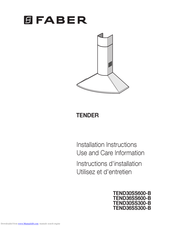 Faber GLAS30SS300-B Installation Instructions; Use And Care Information