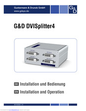 G&D DVISplitter4 Installation And Operation Manual
