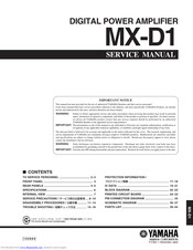 Yamaha MX-D1 - Amplifier Service Manual