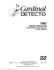 Cardinal DETECO 758CSV Owner's Manual