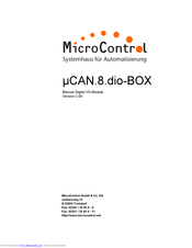MicroControl uCAN.8.dio-BOX Manual