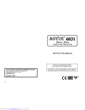 aoyue 6031 SIROCCO SERIES Instruction Manual