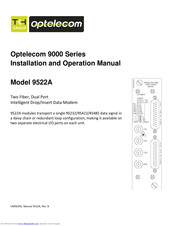 Optelecom 9522A Installation And Operation Manual