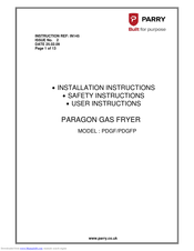 Parry PDGFP Installation Instructions Manual
