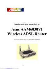Asus AAM6030EV Quick Setup Instructions Manual