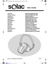 SOLAC AS3258 Instructions For Use Manual