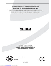 Dru VENTEO Instructions For Installation And Operation Manual