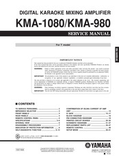 Yamaha KMA-1080 Service Manual