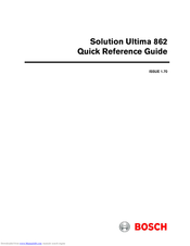 Bosch Ultima 862 Quick Reference Manual