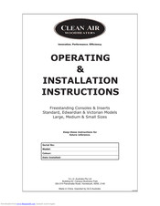 Clean Air Edwardian Small Operating & Installation Instructions Manual