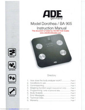 ADE dorothea ba 905 Instruction Manual