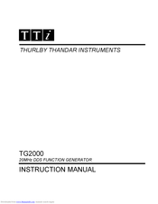 TTI tg2000 Instruction Manual