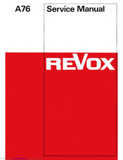 Revox A76 Service Manual