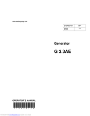 Wacker Neuson G 3.3AE Operator's Manual