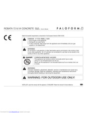 Paloform ROBATA 54 CORTEN FIRE Installation And Owner's Manual