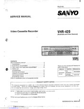 Sanyo VHR-420 Service Manual