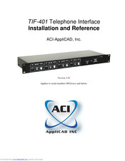 aci TIF-401 Installation And Reference Manual