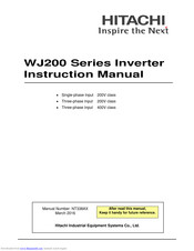 Hitachi WJ200-001S Instruction Manual