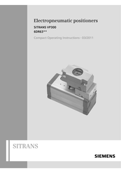 Siemens SITRANS VP300 Operating Instructions Manual