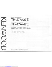 Kenwood TH-27A Instruction Manual