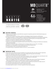 Mb Quart nautic NKA116 Installation Manual