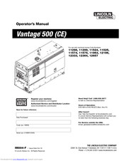 Lincoln Electric Vantage 500 CE Operator's Manual