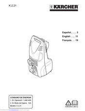 Kärcher K 2.21 Operating Instructions Manual