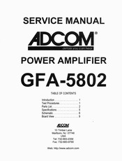 Adcom GFA-5802 Service Manual