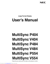 NEC MultiSync P554 User Manual