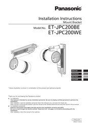 Panasonic PT-JX200FBE Installation Instructions Manual