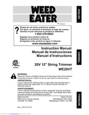 Weed Eater WE20VH Instruction Manual