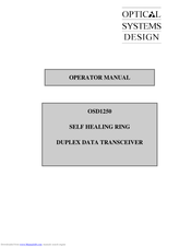 Optical Systems OSD1250 Operator's Manual