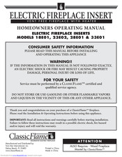 ClassicFlame 23E02 Homeowners Operating Manual