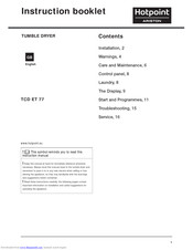 Hotpoint TCD ET 77 Instruction Booklet