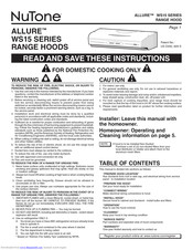 NuTone WS15 SERIES Instructions Manual