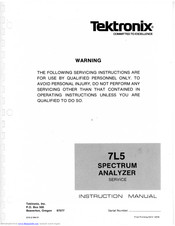 Tektronix 7L5 Instruction Manual