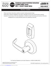 Corbin Russwin CL33600 Installation Instructions Manual