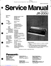 Panasonic JR-200U Service Manual
