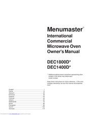 Amana DEC1400Dseries Owner's Manual