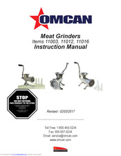 Omcan 11003 Instruction Manual